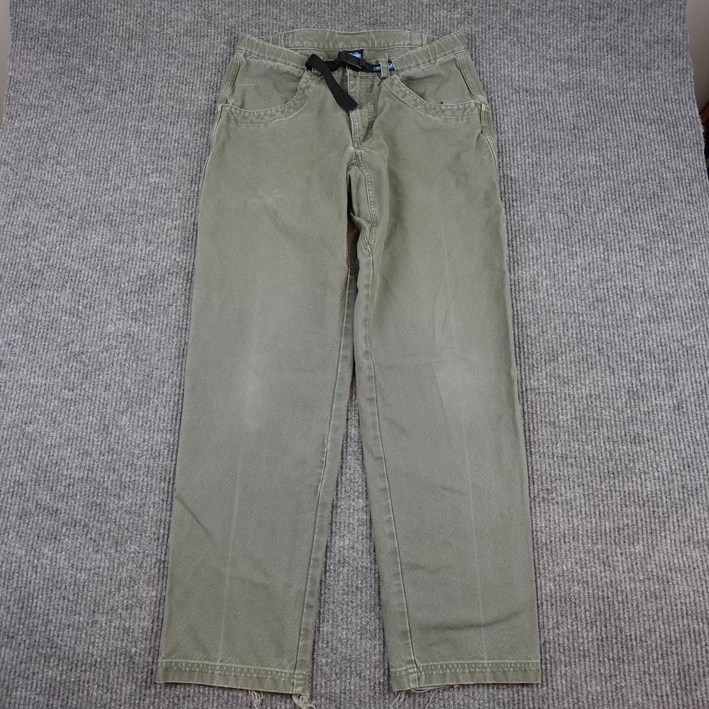 KAVU Chilliwack Pants Mens Large 34x33 Green Canvas Belted Gorpcore Hiking